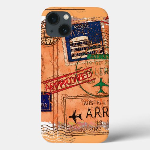 Entry Approved _ Passport Stamps iPhone 13 Case