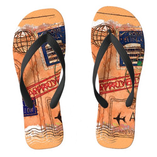 Entry Approved _ Passport Stamps Flip Flops