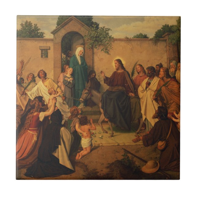 Entry of Jesus Christ into Jerusalem  Ceramic Tile (Front)