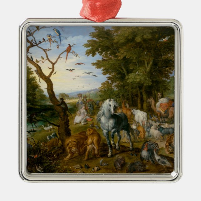Entry of the Animals into Noah's Ark (Brueghel) Metal Ornament (Front)