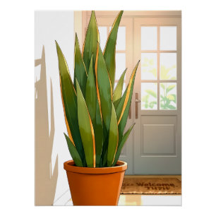 Entryway Potted Snake Plant-Positive Intentions Poster
