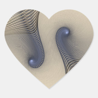 Entwined Blue and Cream Abstract Heart Sticker