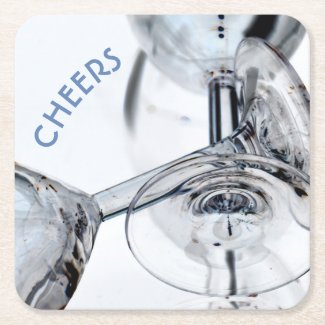 Entwined Crystal Wine Glass Stems Paper Coaster