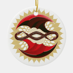 Entwined Dragons Ceramic Ornament