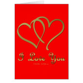 Entwined Gold Hearts i Love You (Front)