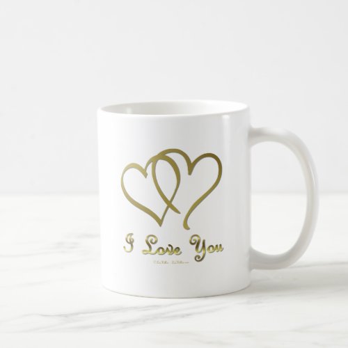 Entwined Gold Hearts i Love You Coffee Mug