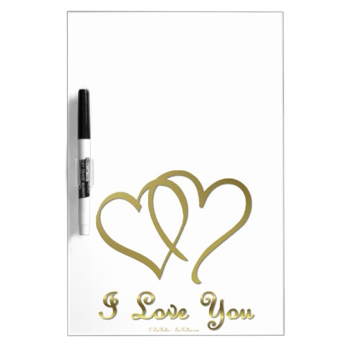 Entwined Gold Hearts i Love You Dry_Erase Board