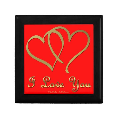 Entwined Gold Hearts i Love You Jewelry Box