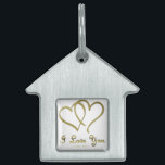 Entwined Gold Hearts i Love You Pet Tag<br><div class="desc">You are viewing The Lee Hiller Designs Collection of Home and Office Decor,  Apparel,  Gifts and Collectibles. The Designs include Lee Hiller Photography and Mipxed Media Digital Art Collection. You can view her Nature photography at http://HikeOurPlanet.com/ and follow her hiking blog within Hot Springs National Park.</div>