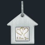 Entwined Gold Hearts i Love You Pet Tag<br><div class="desc">You are viewing The Lee Hiller Designs Collection of Home and Office Decor,  Apparel,  Gifts and Collectibles. The Designs include Lee Hiller Photography and Mipxed Media Digital Art Collection. You can view her Nature photography at http://HikeOurPlanet.com/ and follow her hiking blog within Hot Springs National Park.</div>