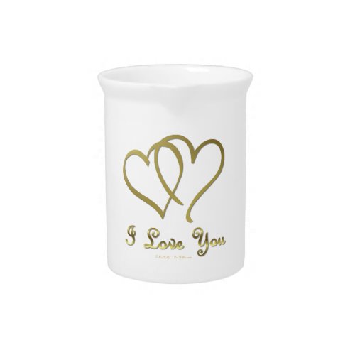 Entwined Gold Hearts i Love You Pitcher