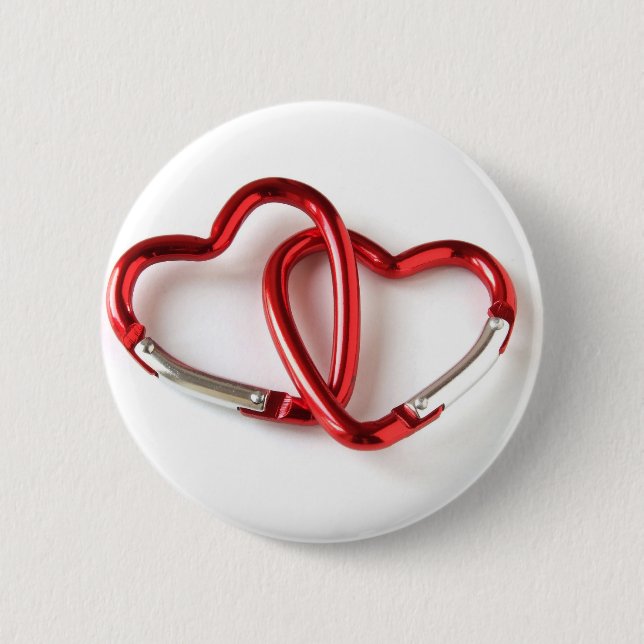 Entwined heart carabiners button (Front)