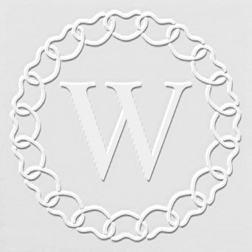 Entwined Hearts Frame Single Initial Monogram Embosser