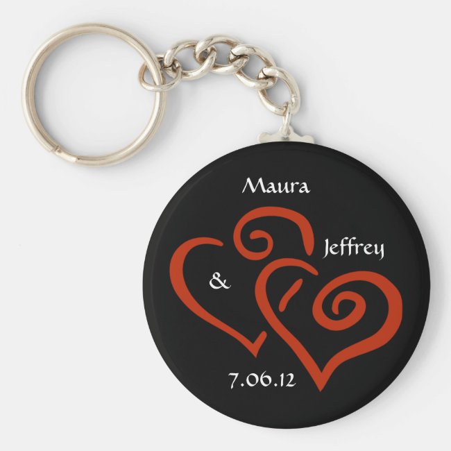 Entwined Hearts Keychain with Customizable Text