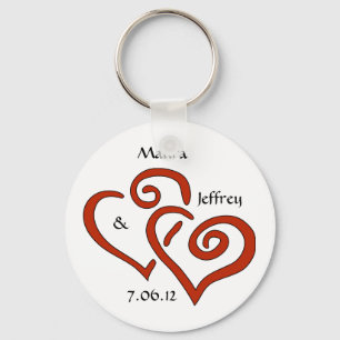 Entwined Hearts Keychain with Customizable Text