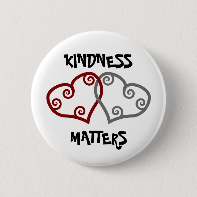 Entwined Hearts Kindness Matters Button (Front)