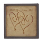 Entwined Hearts Marry Me Engagement Ring Gift Box