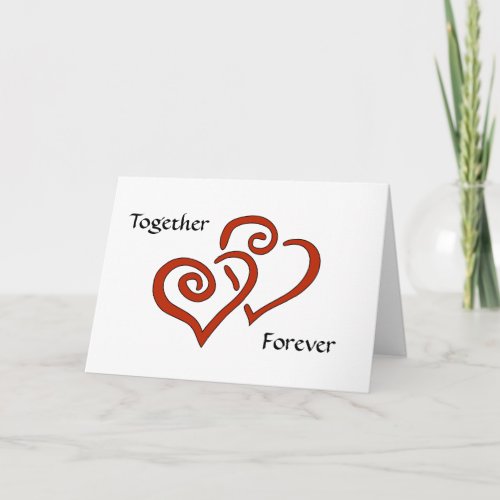 Entwined Hearts Together Forever Valentines Card