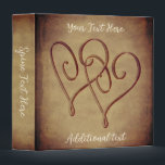 Entwined Hearts Vintage Look Personalized  3 Ring Binder<br><div class="desc">Romantic entwined hearts on aged sepia vintage look paper binder.  Please visit Smilin' Eyes Treasures to see more flower and nature photography and digital art cards and gifts.</div>
