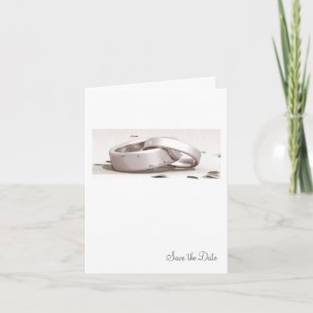 Entwined Rings Blk - Save The Date Card by MuseDesignStudio at Zazzle