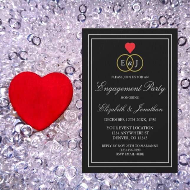 Entwined Rings Engagement Party Invitation (Creator Uploaded)