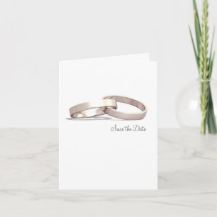 Entwined Rings Gold BLK - Save the Date Card