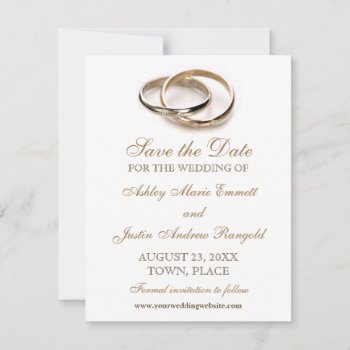 Entwined Rings Save The Date Invitation by starstreamdesign at Zazzle
