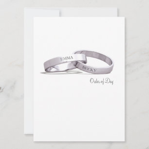 Entwined Rings Silver - Order of Day/Ceremony Invitation