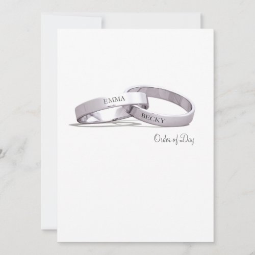 Entwined Rings Silver  _ Order of DayCeremony Invitation