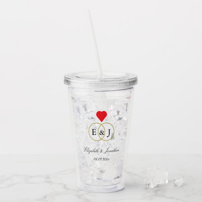 Entwined Rings Wedding Acrylic Tumbler (Front Ice)