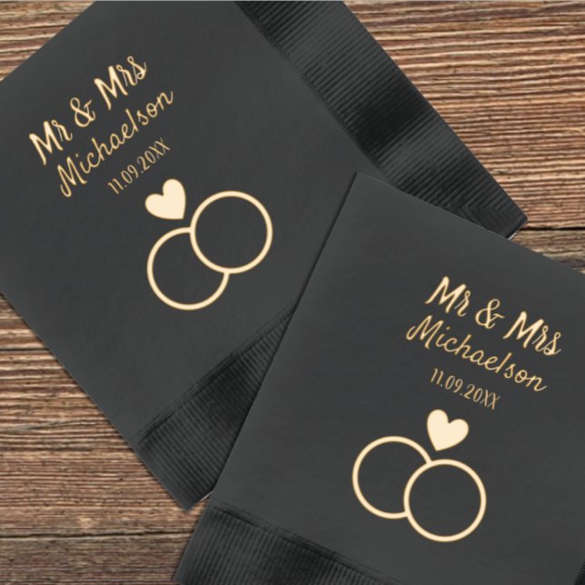 Entwined Rings Wedding Foil Napkins (Creator Uploaded)