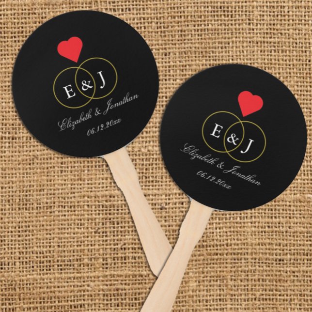 Entwined Rings Wedding Hand Fan (Creator Uploaded)