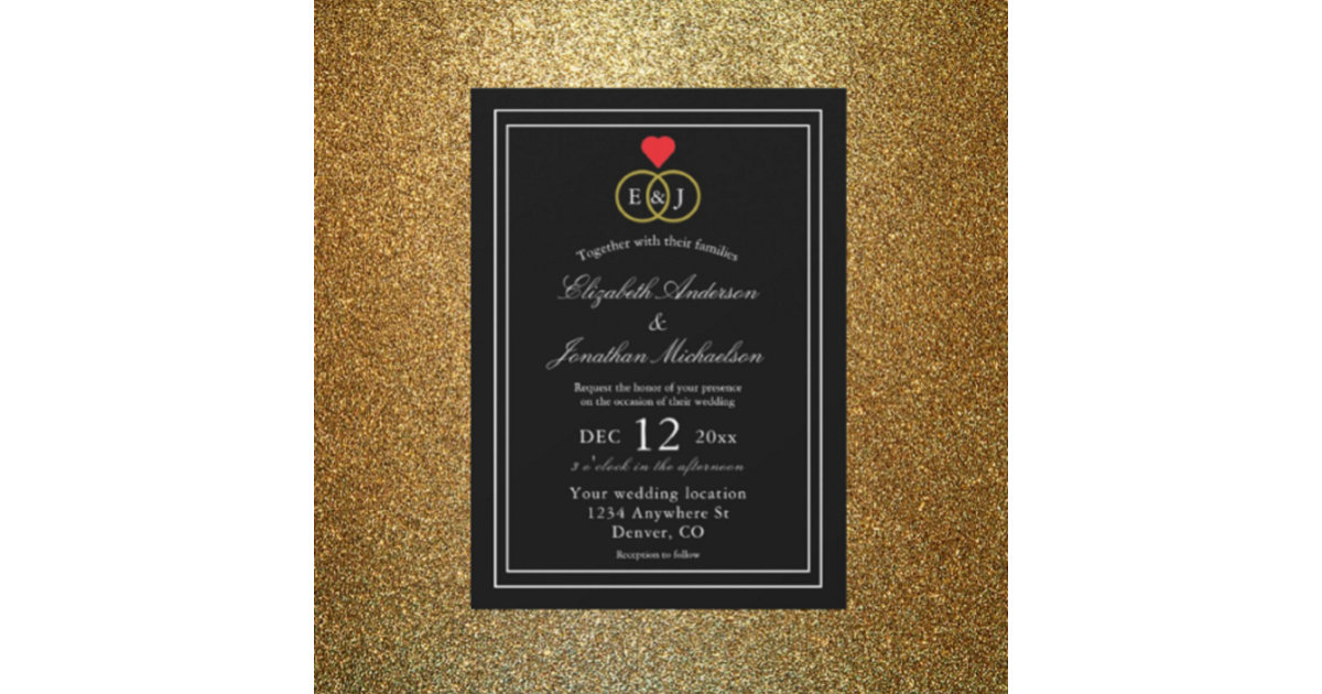 Entwined Rings Wedding Invitation | Zazzle