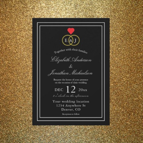 Entwined Rings Wedding Invitation