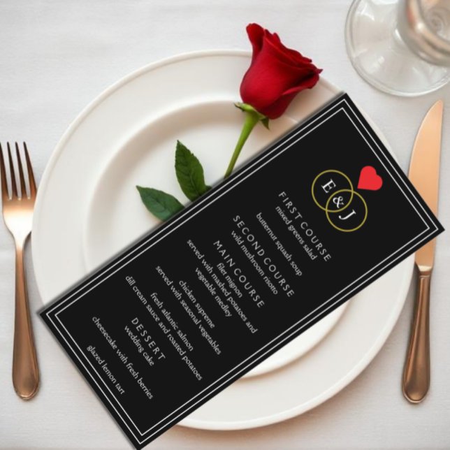 Entwined Rings Wedding Menu (Creator Uploaded)