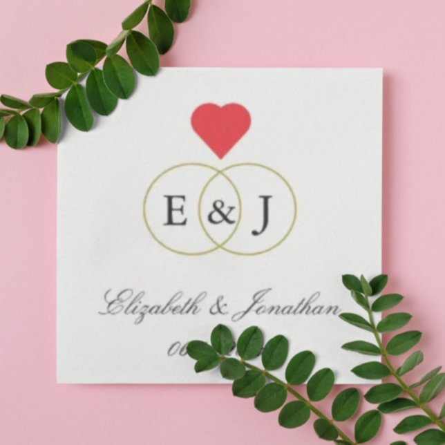Entwined Rings Wedding Napkins (Creator Uploaded)