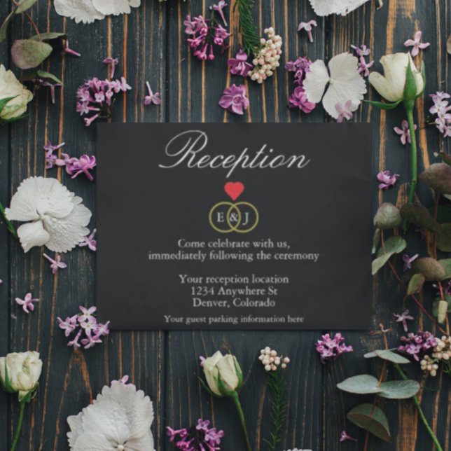 Entwined Rings Wedding Reception Card (Creator Uploaded)