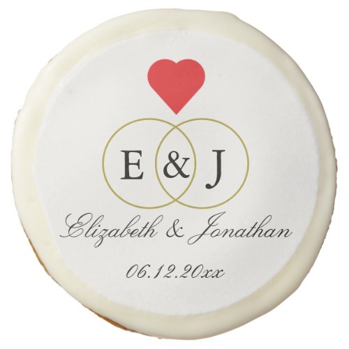 Entwined Rings Wedding Sugar Cookie