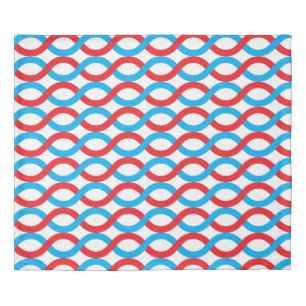 Entwined Waves in Red and Blue Pattern Duvet Cover