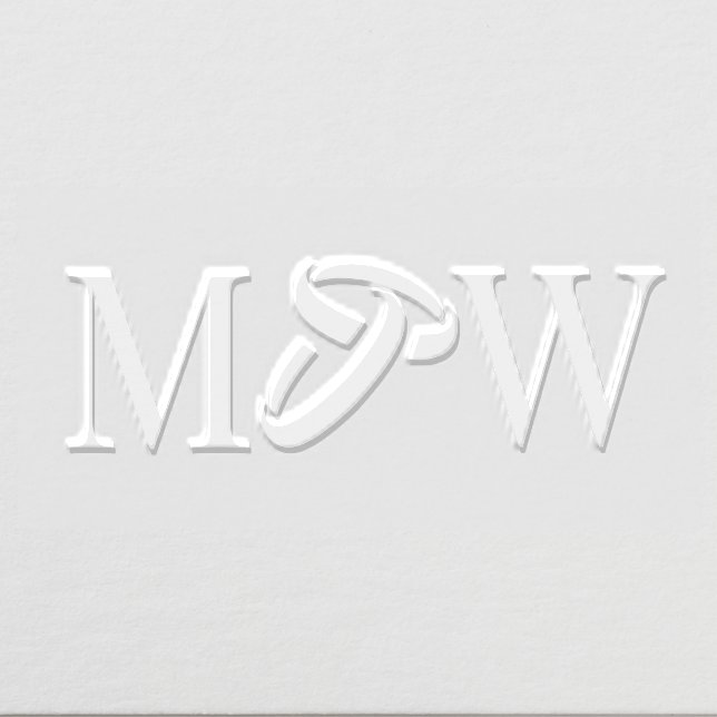 Entwined Wedding Bands Rings 2 Initial Monogram Embosser (Design)