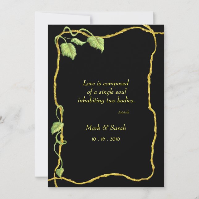 Entwining Vine Noir P Invitation (Front)