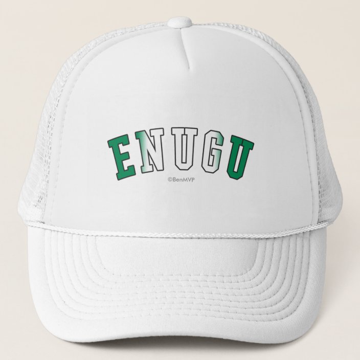 Enugu in Nigeria National Flag Colors Mesh Hat