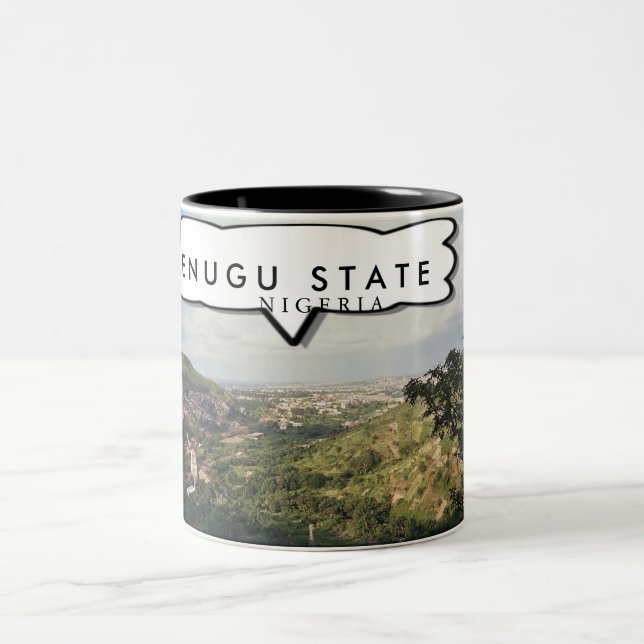 Enugu, Nigeria Customized TeaCup/Mug Two-Tone Coffee Mug (Center)