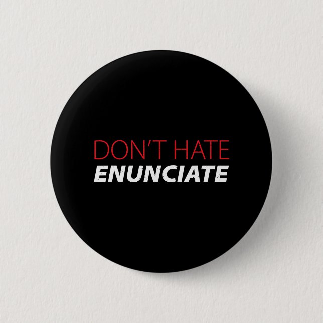 Enunciate Fun ASL Sign Language Lip Reading Deaf A Button (Front)