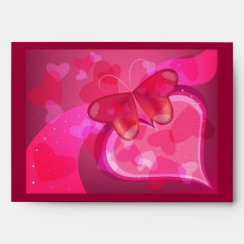 Envelop With Decorative Shining Valentine Butterfl Envelope by Taniastore at Zazzle