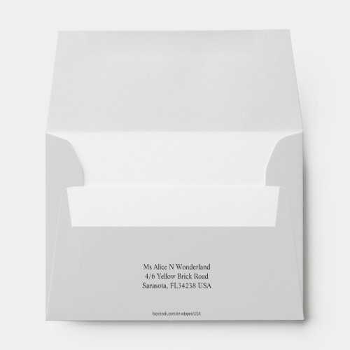 Envelope A6 Light Grey Return Address