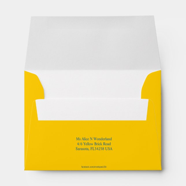 Envelope A6 Mellow Yellow Return Address (Back (Bottom))