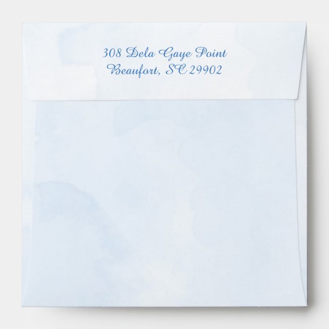 Envelope, blue stripes envelope (Back (Top Flap))