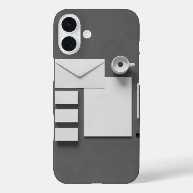 Envelope Business Card Letter and Gray Background Case-Mate iPhone Case (Back)