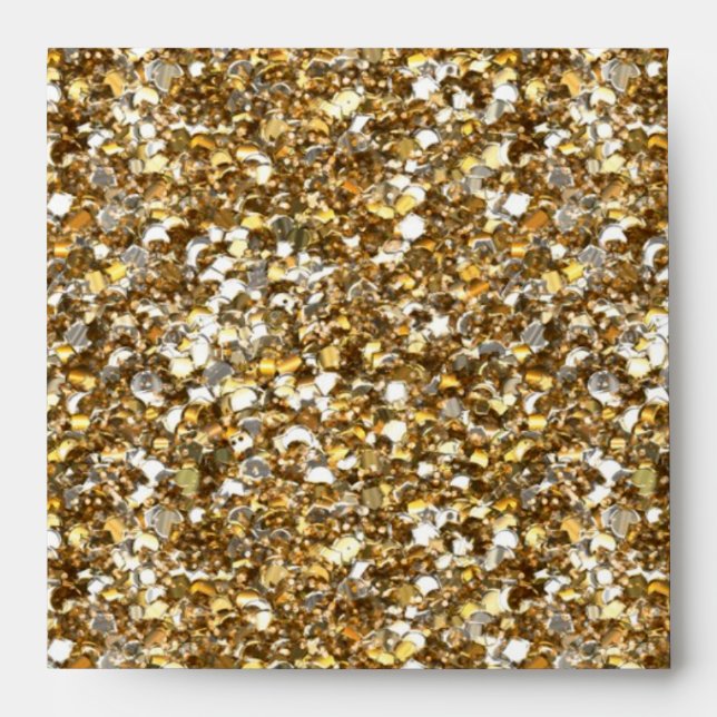 Envelope Faux Gold Glitter Square (Front)